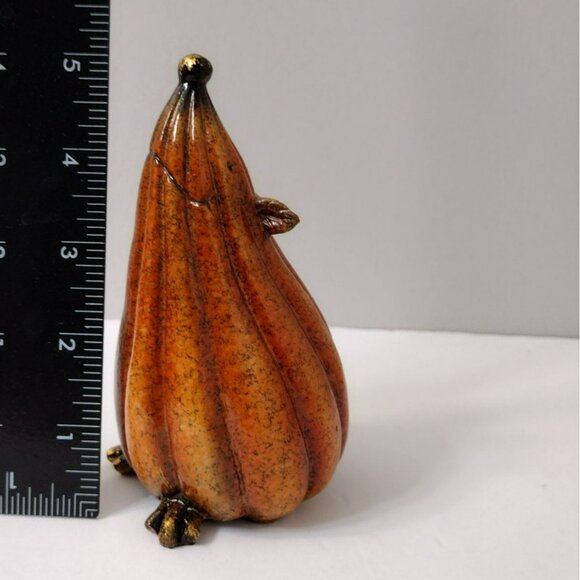 Pumpkin Gourd-Shape Hedgehog or Mouse Figurine, 5" Orange Resin Animal Statue - Picture 6 of 9